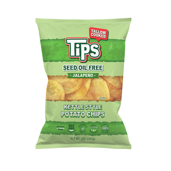 jalapeno potato chips cooked in beef tallow spicy seed oil free chips
