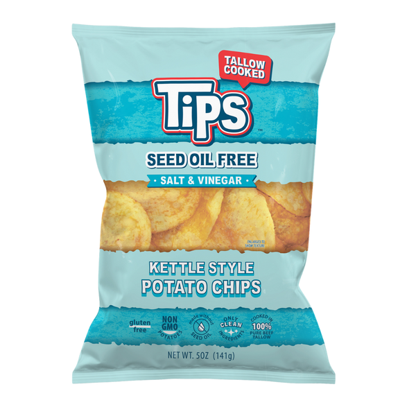salt and vinegar potato chips cooked in beef tallow tangy seed oil free chips