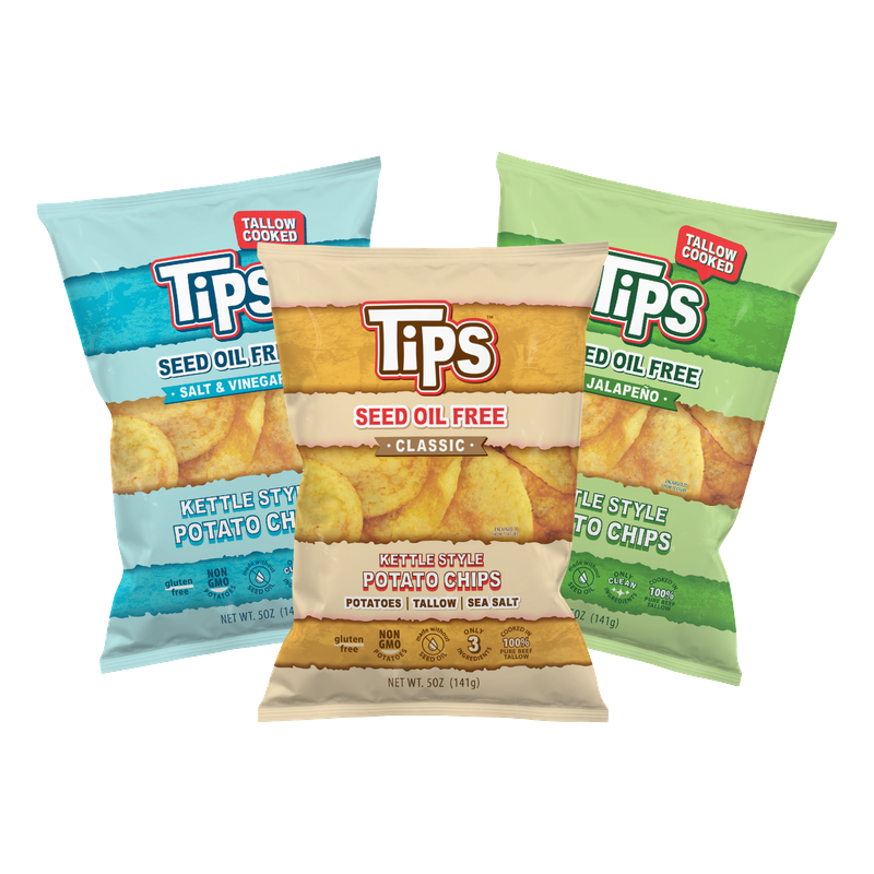 TIPS Tallow Potato Chips — Variety Pack